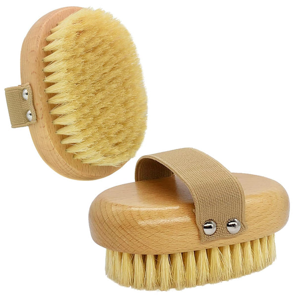 Soft Bristle Dog Brush for Short Haired Cats and Dogs, Natural Bristle Palm Brush with Elastic Band