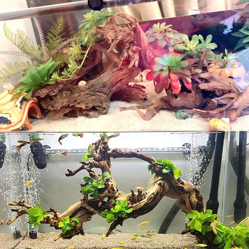 Hamiledyi Natural Coral Driftwood Decoration for Aquarium, Reptiles, Bendable Jungle Climbing Vines, Bearded Dragon,