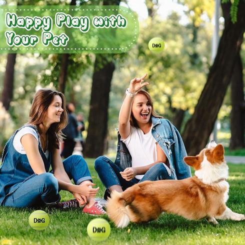 40 Pack Tennis Balls for Dogs - 2.5 Inch Easy Catching Fetch Toys with Carry Bags for Training and Exercise
