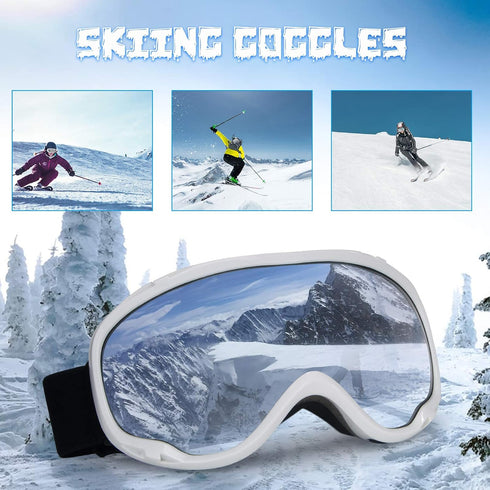 Ski Goggles for Men and Women, OTG Snow Sport Goggles for Youth and Adults, Snowboard Goggles