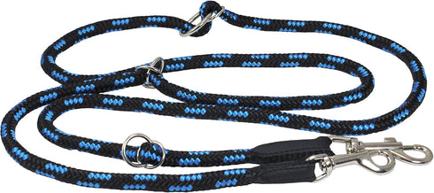 Adjustable Rope Dog Leash 42"-70" (Small; 0.3" Diam, Blue/Black) Multifunctional