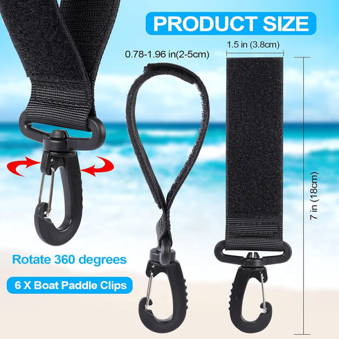 Upgraded Paddle Holder, Set of 6 Paddle Clips, Paddle Board Accessories, Inflatable Boat Paddle Storage