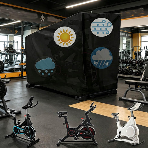 Storage-48"L 23"W 56"H Exercise Bike Cover,Waterproof Electric Bike Bover, Dustproof Fitness Bicycle Cover for Indoor