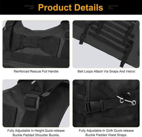 Set Tactical Vest for Men - Airsoft Paintball Gear and Equipment(Black)