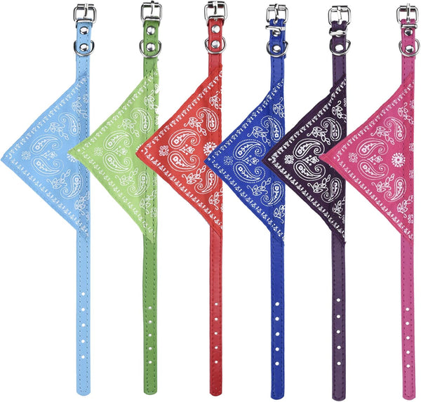 Cosmos Pet Bandana Puppy Dog Scarf with Adjustable Buckle, Pack of 6 for Dog Cat Decoration (Small)