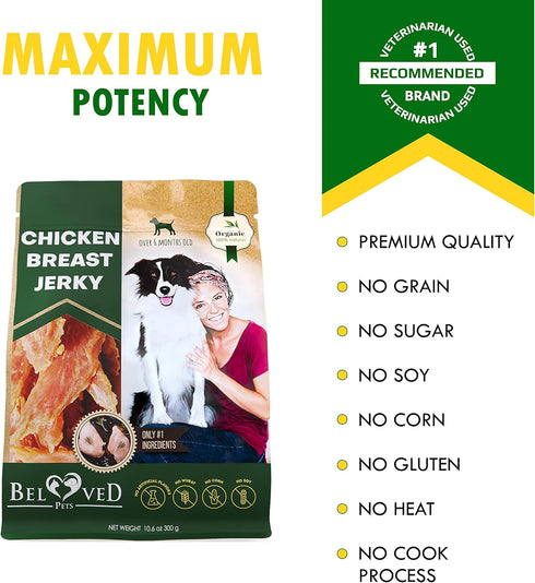 Beloved Pets Chicken Jerky Dog Treats, 11 OZ, All Natural, Grain Free, High Protein Meat Chews for Dogs