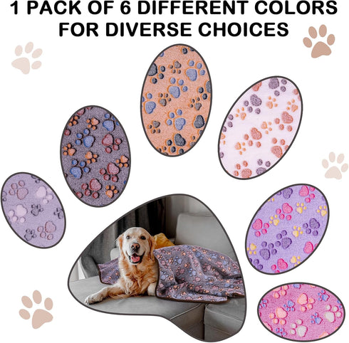 Dono 1 Pack Dog & Cat Blanket, Soft Fluffy Fleece Puppy Blanket, Pink Paw Print Warm Sleep Mat for Pets