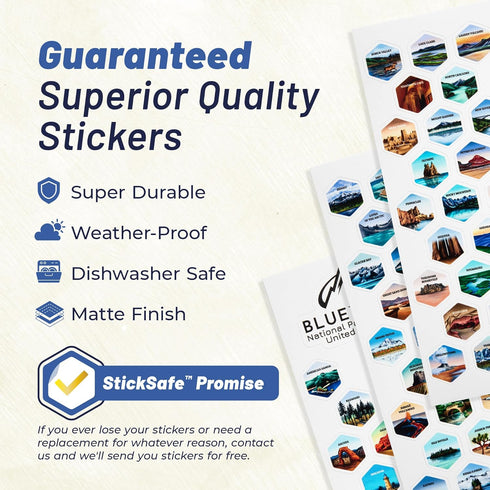 BlueTrail National Parks Water Bottle with Stickers