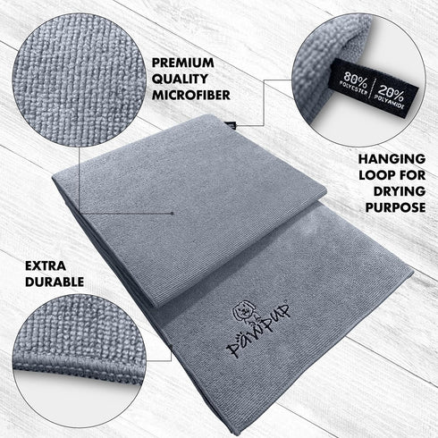 Dog Towel Super Absorbent, Pack of 2 Quick Drying Microfiber Pet Towel for Dogs, Cats, and Other Pets