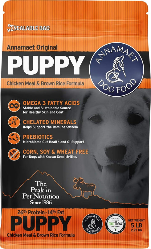 Annamaet Original Puppy Dry Dog Food, Chicken & Brown Rice, 5-lb Bag