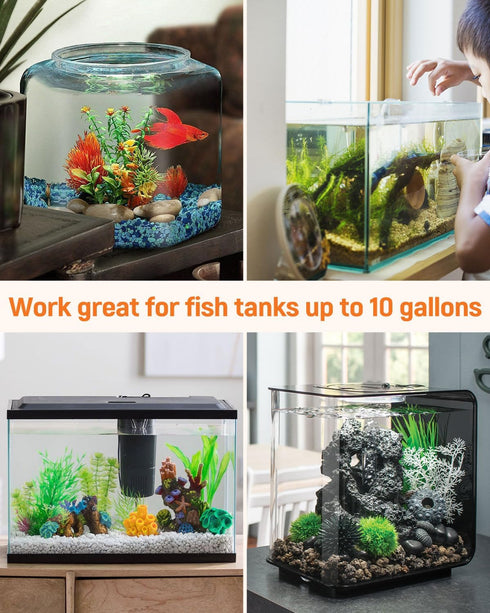 Pawfly 10 Gallon Aquarium Vacuum Gravel Cleaner, Manual Water Changer Siphon with Long Hose and Cleaning Brush Pad.