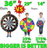 36" 25% 8-12, Funwares Giant Dart Board for Adults and Kids, Larger Than the Competition for Ultimate Indoor Fun