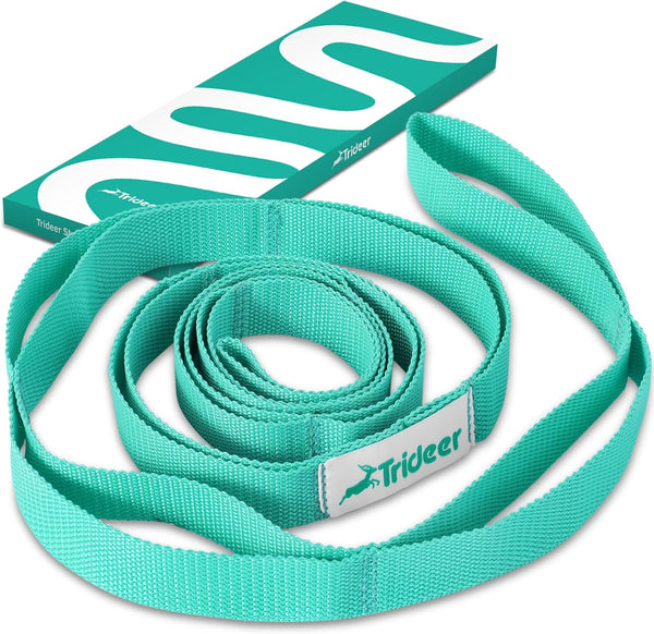 Trideer Yoga Strap - Stretching Strap with 10 Loops for Physical Therapy, Pilates, Exercise & Dancing