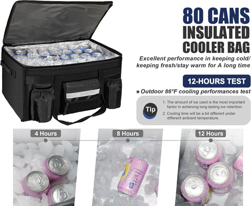 MyLifeUNIT Insulated Cooler Bag for Food & Pizza Delivery Bag Suitable for Car, Bike, Camping, Picnic, Beach, Large