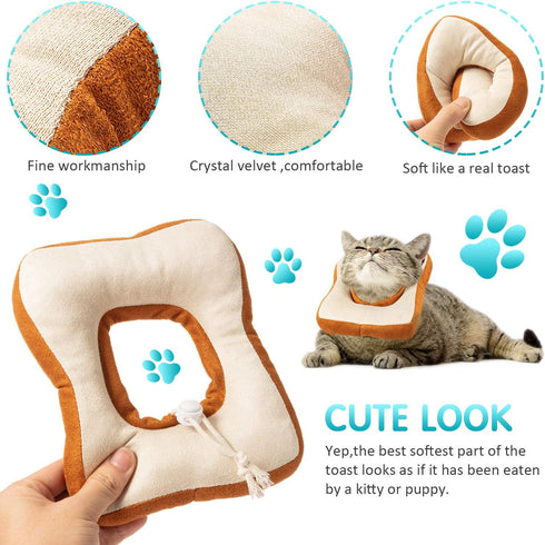 Frienda 2 Pieces Adjustable Cat Cone, Recovery Collar for Kittens After Surgery, Elizabethan Donut Neck Cone with Edge