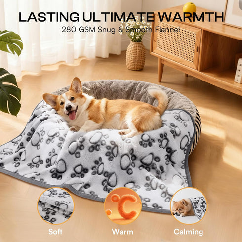1 Pack 6 Medium(30"x20") Luciphia Dog Blankets Cat Soft Fluffy Fleece Pet Blanket Warm Cute Print Design Puppy Kitten