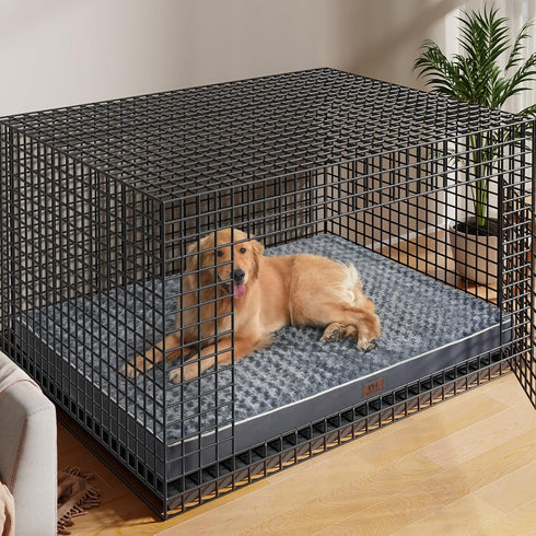 WESTERN HOME WH Large Dog Bed for Large Dogs, Soft Rose Plush Removable Washable Cover, Orthopedic Egg Crate Foam,