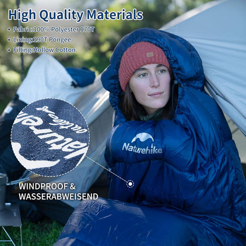 Naturehike 20 Degree Ultralight Mummy Sleeping Bag, 0 Degree Lightweight Sleeping Bag for Hiking and Camping