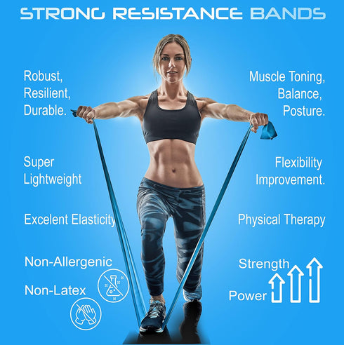 Resistance Bands Set, 3 or 5 Pack Non-Latex Physical Therapy Elastic Bands for Home Exercise, Workout, Yoga