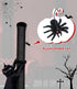 PuzzlePaw Gothic Cat Scratching Post with Spider Dangling Toys for Indoor Cats, Halloween Spooky Cat Scratcher,Activity