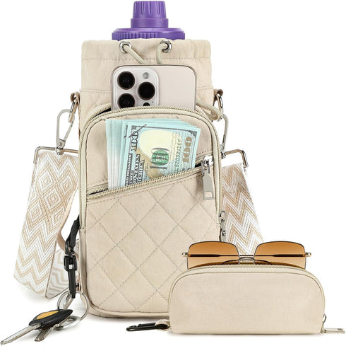 AGLOD Water Bottle Carrier Bag with Strap, Water Bottle Holder Crossbody Bags