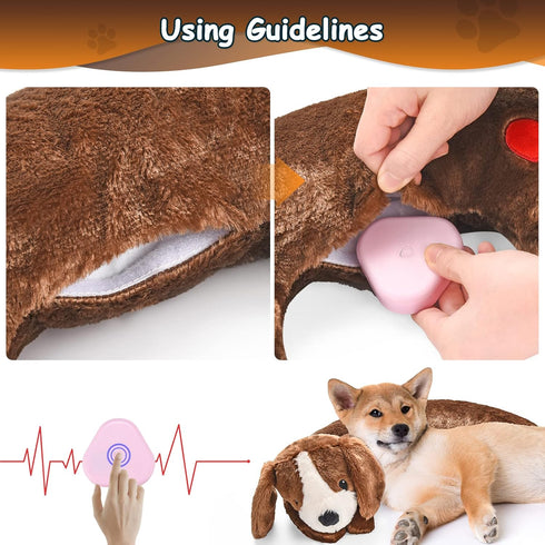 Moropaky Heartbeat Toy Puppy Heartbeat Stuffed Animal Heartbeat Plush Toy for Puppy, Dog Heartbeat Toy for Pet Anxiety
