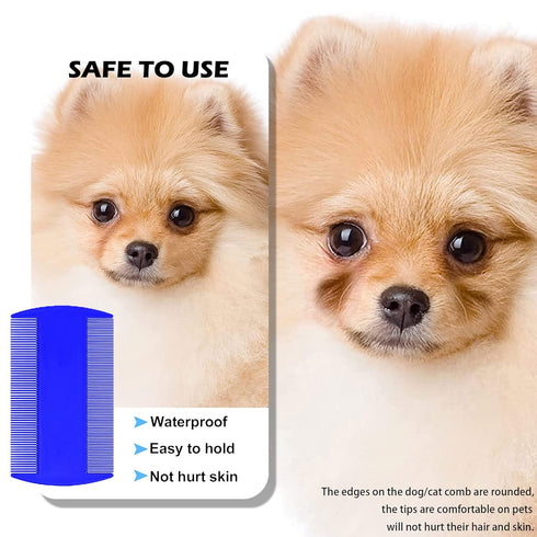 3 Packs Flea Comb for Dogs, Tick Comb, Flea Comb for Cats, Lice Comb, Dandruff Comb, Kitten Flea Comb, Fine Tooth Hair
