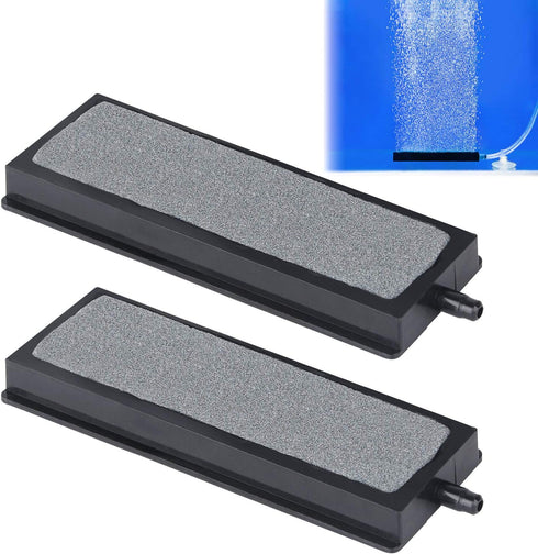 Pawfly 4 Inch Air Stone - Grey Mineral Bubble Stone Bar Diffuser for Air Pump, Aquarium, and Fish Tank, 2 Pack