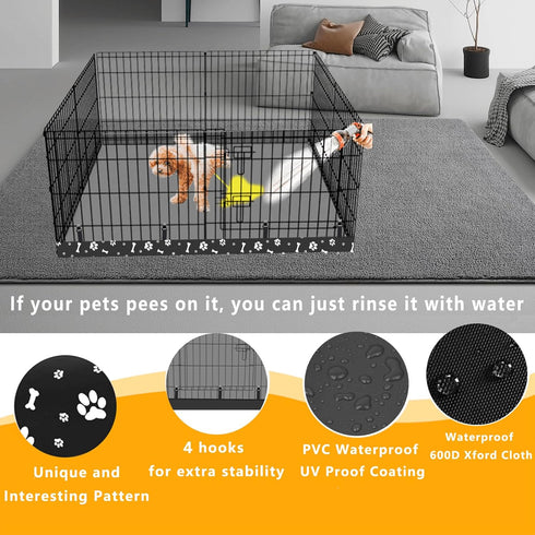48 Inch 8 Dog Playpen Square Bottom Pad Fits for Panels Metal Exercise Pet Playpen, Dog Crate Pad Puppy Playpen Pad