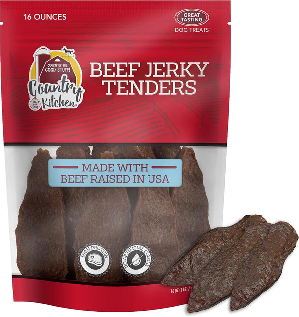 Country Kitchen Beef Jerky Tender Dog Treats, Made with Real Beef, High