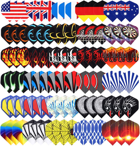 Standard Dart Flights, 30 Sets, 90 Pcs Durable PET and Laser Replacement Feather Tail Wing for Dart Games