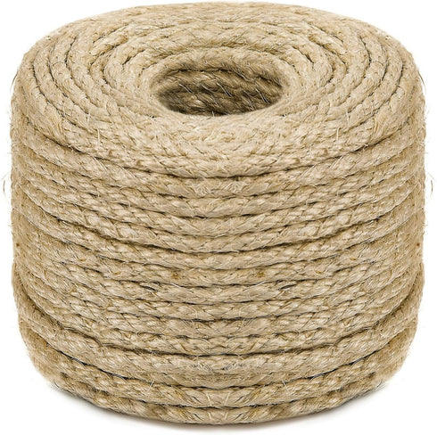 Sisal Rope for Cat Scratching Post Tree Tower Replacement, 4mm, 50ft, Natural
