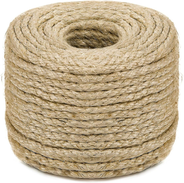 Sisal Rope for Cat Scratching Post Tree Tower Replacement, 4mm, 50ft, Natural
