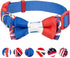 Blueberry Pet Adjustable Bowtie Dog Collar, Patriotic Spirits France Flag, Handmade Jacquard Weave Fabric, Small