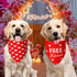 Agroon 3PCS, 6 Dog Valentines Bandana XLarge Pattern Sweetheart Scarf for Boy and Girl, Red Pink Black Triangle