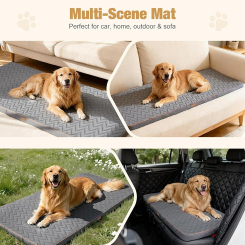 55.1 26.8 inch- Lekereise Soft Dog Car Mat for Hard Bottom Seat Extender x Waterproof Washable Dog Car Mat, Orthopedic