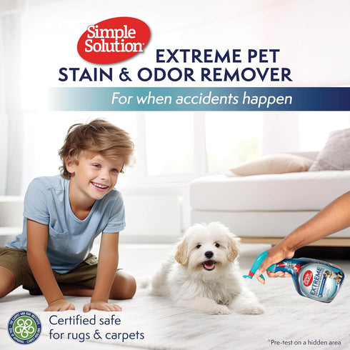 Simple Solution Extreme Pet Stain and Odor Remover, 32 Ounces, Enzymatic Cleaner with 3X Pro-Bacteria Power