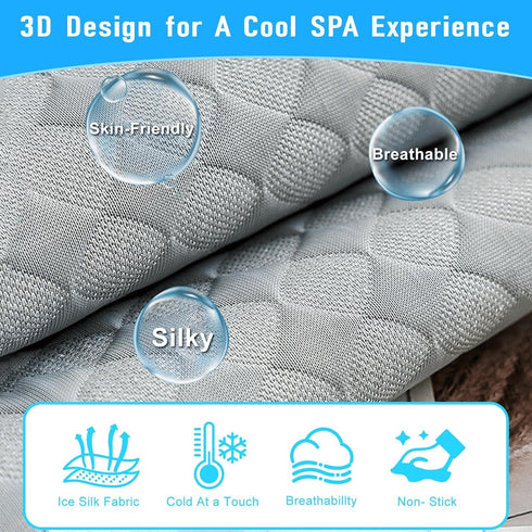 Golf Cart Seat Covers Gray Cooling Ice Silk Blanket for EZGO TXT RXV/Club Car DS Precedent, 4 Pockets for 2-Person Seats