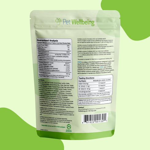 Pet Wellbeing Spark Daily Nutritional Greens Superfood for Dogs & Cats - Probiotics, Digestive Enzymes, 3.53 oz