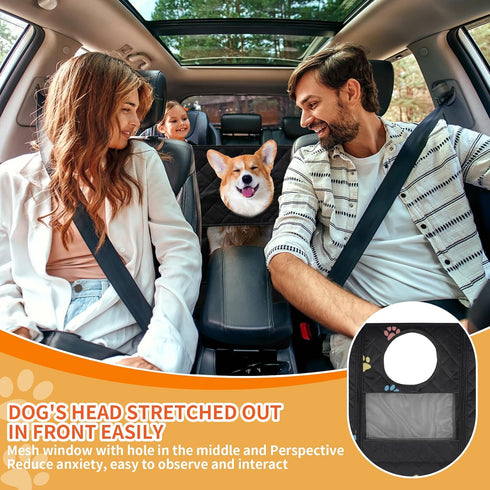 Famstar 100% 600D 6-Layer Hammock Large Dog Car Seat Cover for Back Seat Waterproof Durable Scratchproof Nonslip