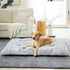 BFPETHOME Dog Beds for Large Dogs, Plush Crate Bed, Washable Mats with Anti-Slip Bottom, 36 x 27 inch, Grey