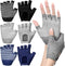 Shyyween 3 Pairs Silicone Grip Yoga Gloves Non Slip Fingerless Pilates Gym Workout
