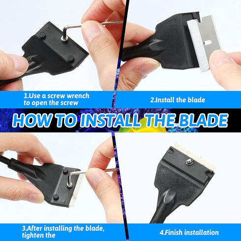 Honoson Aquarium Scraper, Algae Scraper for Glass 21.65" Aquariums, Cleaner Tool Kit with 5 Blades.