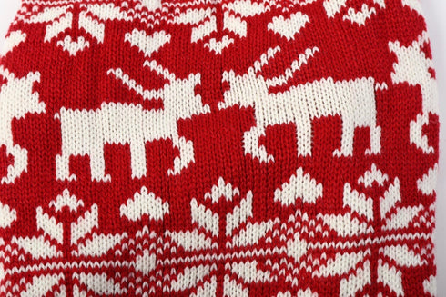 Red Christmas Dog Sweater, Reindeer Holiday Festive Xmas Sweater for Large Dogs, Back 20" Girth 22-26" (XL)