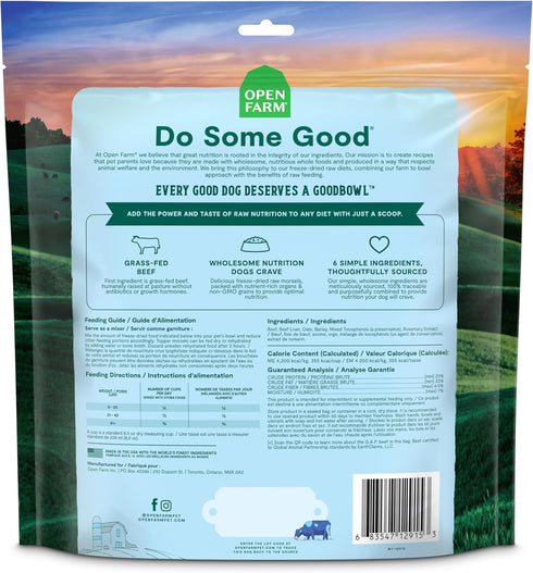 Open Farm Goodbowl Freeze Dried Morsels – Grass-Fed Beef & Wholesome Grains Recipe 8oz