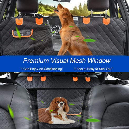 600D Hammock (54" 58" Dog Car Seat Cover for Back Seat Scratchproof Nonslip Durable Waterproof Cars Pet Backseat Covers