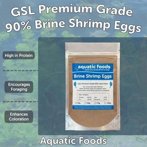 Aquatic Foods Inc. 90% 400 Brine Shrimp Artemia Eggs, Premium Grade Hatch Rate from The Great Salt Lake, Utah, USA.