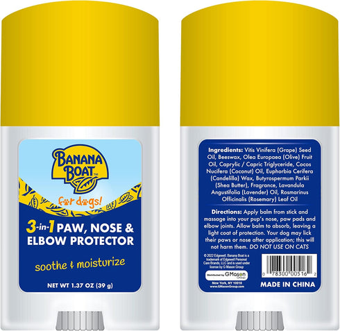 Elbow 3-in-1 1.37 oz. Banana Boat Nose, Paw & Sun Balm Sun Protector for Dogs