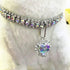 Rhinestone Pet Collar, 3 Rows Crystal Diamond Adjustable Wedding Collar for Small, Medium & Large Pets