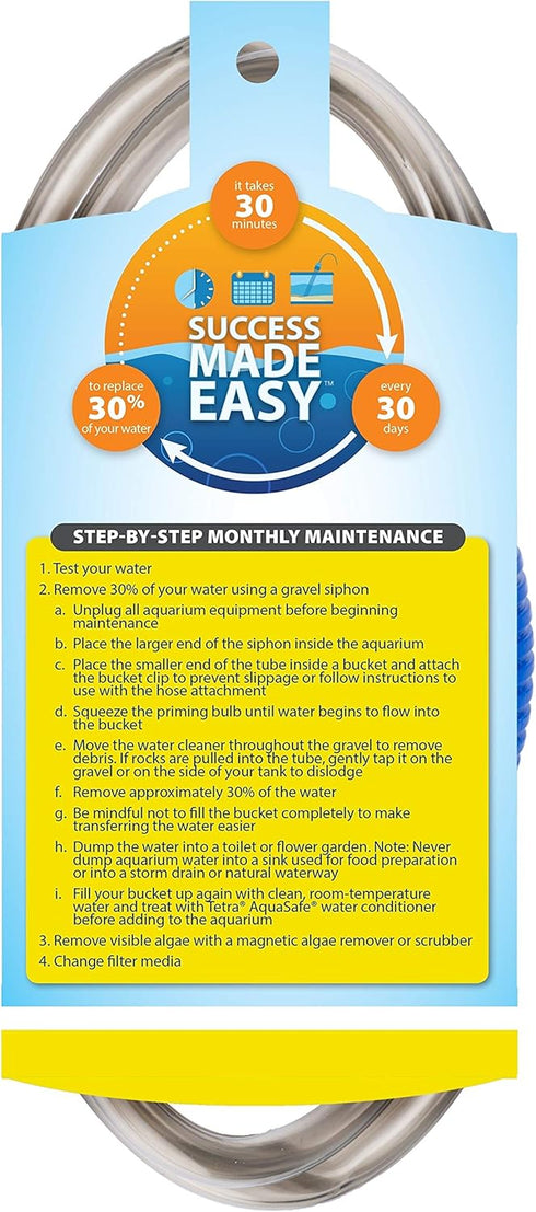 Tetra Water Cleaner, with priming bulb and bucket clips, Makes Water Changes Easy